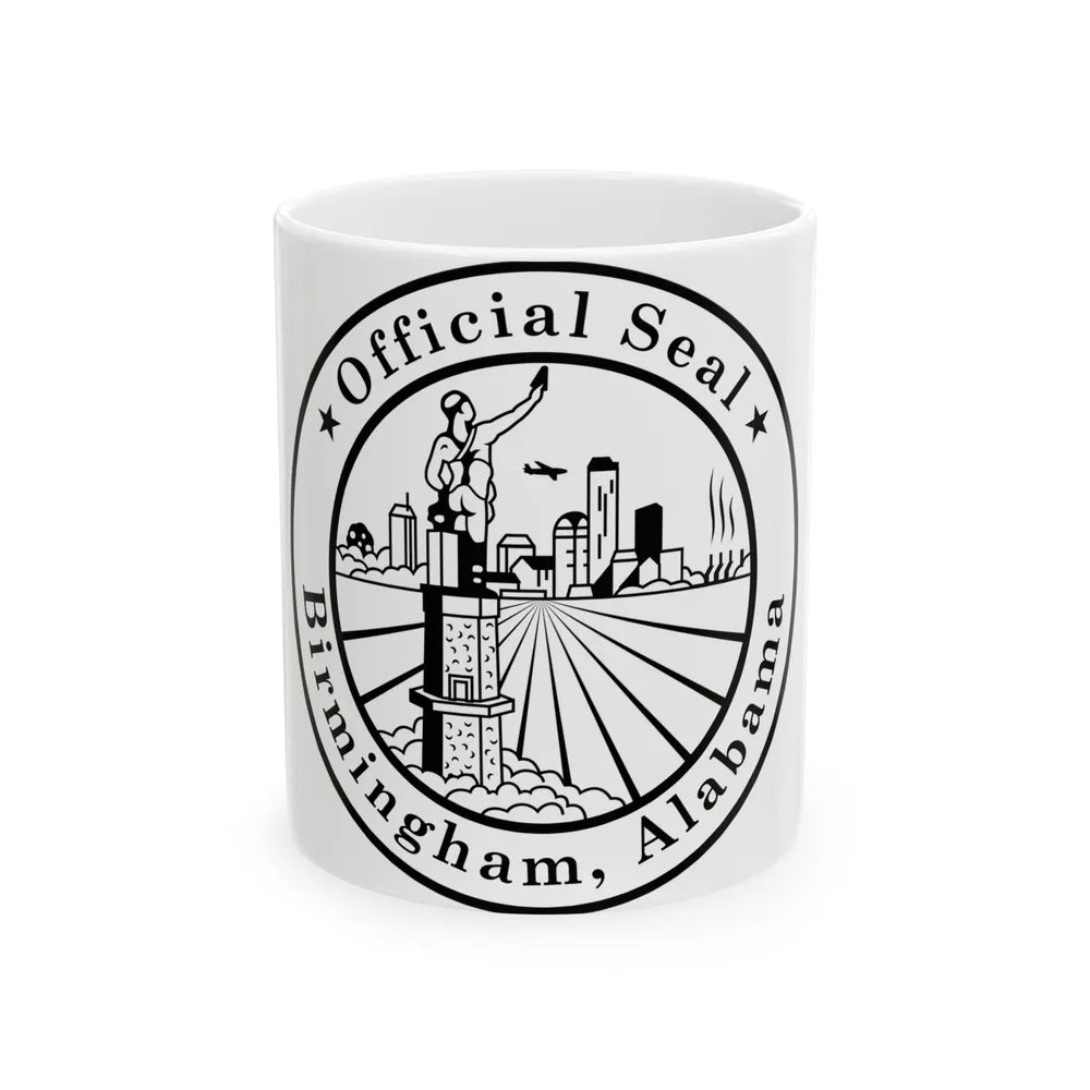 Seal of Birmingham Alabama - White Coffee Mug-11oz-Go Mug Yourself