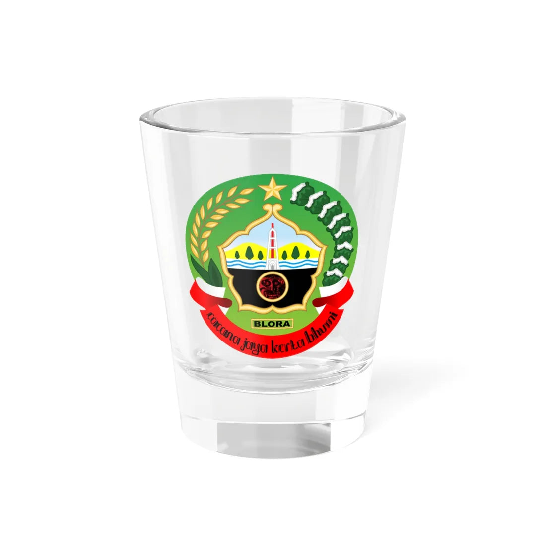 Seal of Blora Regency (Indonesia) (Coat of Arms) Shot Glass 1.5oz 1.5oz - Go Mug Yourself