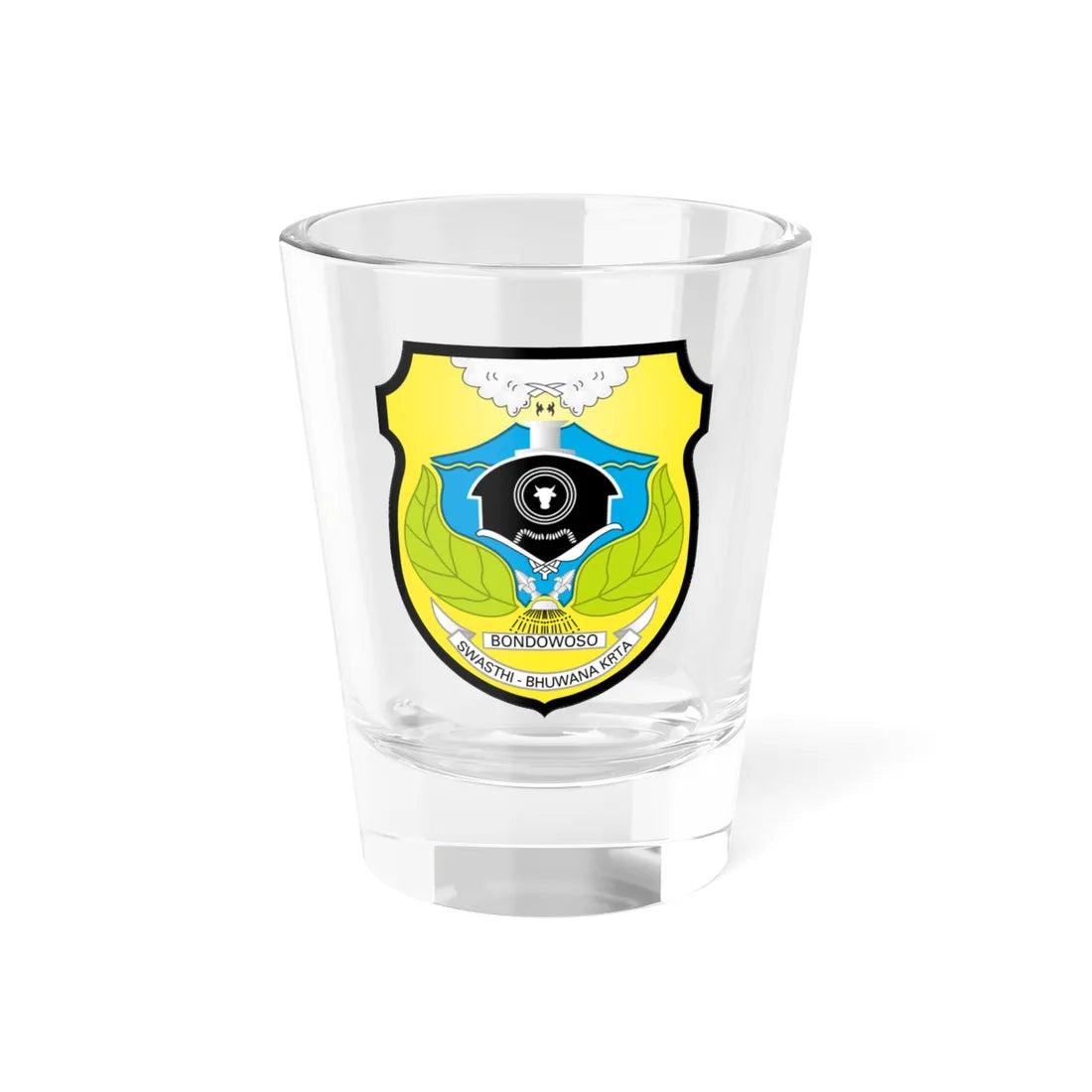 Seal of Bondowoso Regency (Indonesia) (Coat of Arms) Shot Glass 1.5oz 1.5oz - Go Mug Yourself