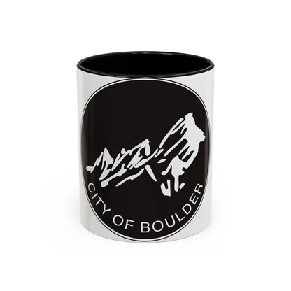 Seal of Boulder Colorado - Accent Coffee Mug 11oz Black - Go Mug Yourself