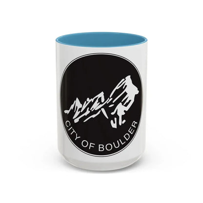 Seal of Boulder Colorado - Accent Coffee Mug 15oz Light Blue - Go Mug Yourself
