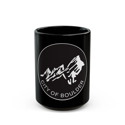 Seal of Boulder Colorado - Black Coffee Mug-15oz-Go Mug Yourself