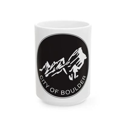 Seal of Boulder Colorado - White Coffee Mug 15oz - Go Mug Yourself