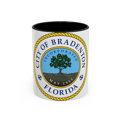 Seal of Bradenton Florida - Accent Coffee Mug 11oz Black - Go Mug Yourself