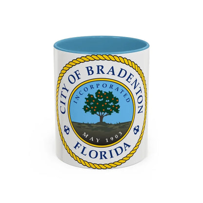 Seal of Bradenton Florida - Accent Coffee Mug 11oz Light Blue - Go Mug Yourself