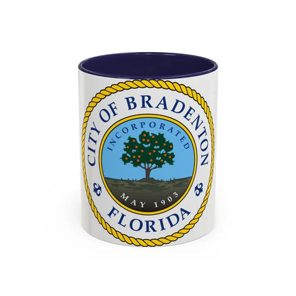 Seal of Bradenton Florida - Accent Coffee Mug 11oz Navy - Go Mug Yourself