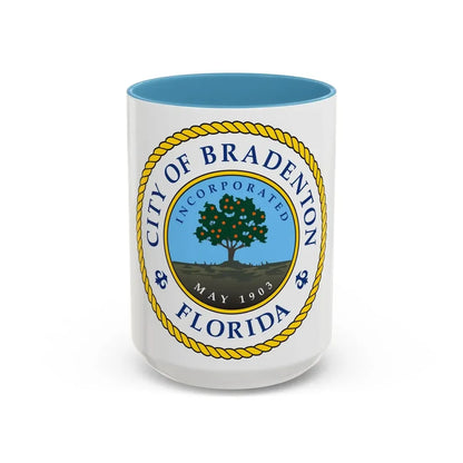 Seal of Bradenton Florida - Accent Coffee Mug 15oz Light Blue - Go Mug Yourself