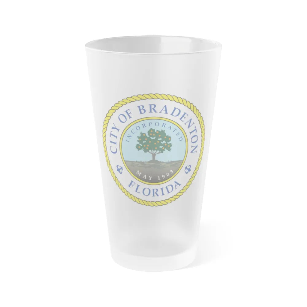 Seal of Bradenton Florida - Frosted Pint Glass 16oz-16oz-Frosted-Go Mug Yourself