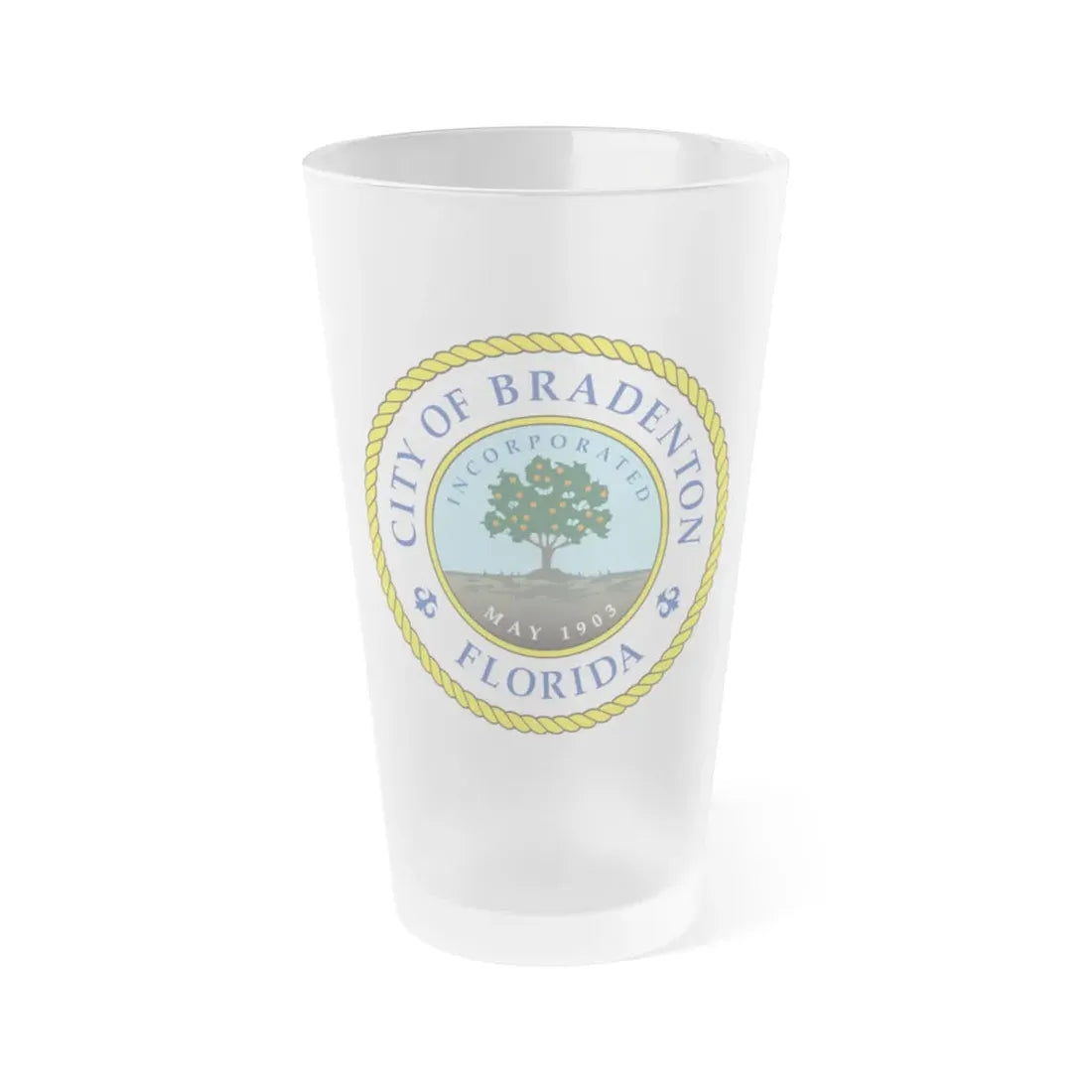 Seal of Bradenton Florida - Frosted Pint Glass 16oz 16oz Frosted - Go Mug Yourself