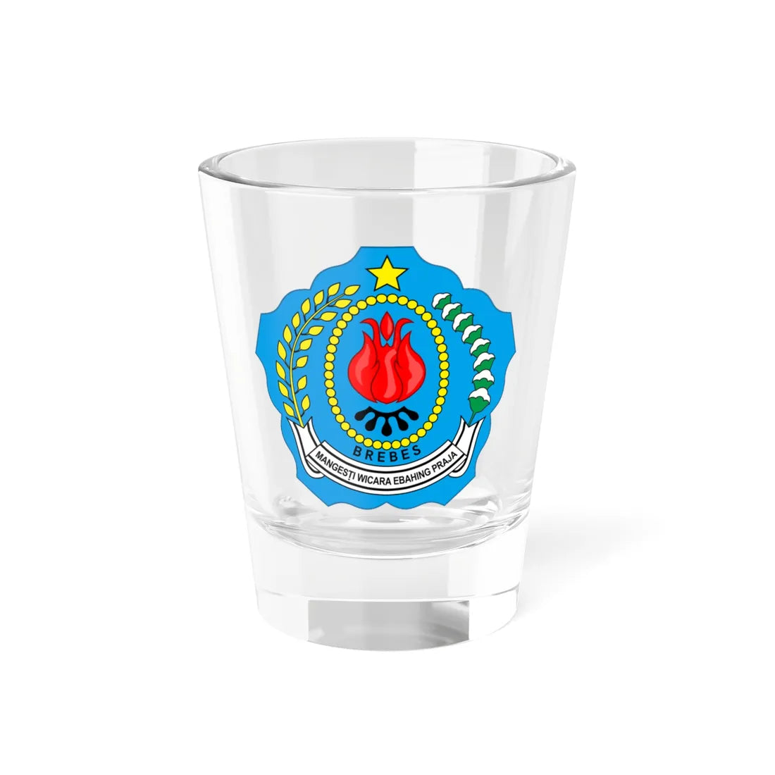 Seal of Brebes Regency (Indonesia) (Coat of Arms) Shot Glass 1.5oz 1.5oz - Go Mug Yourself
