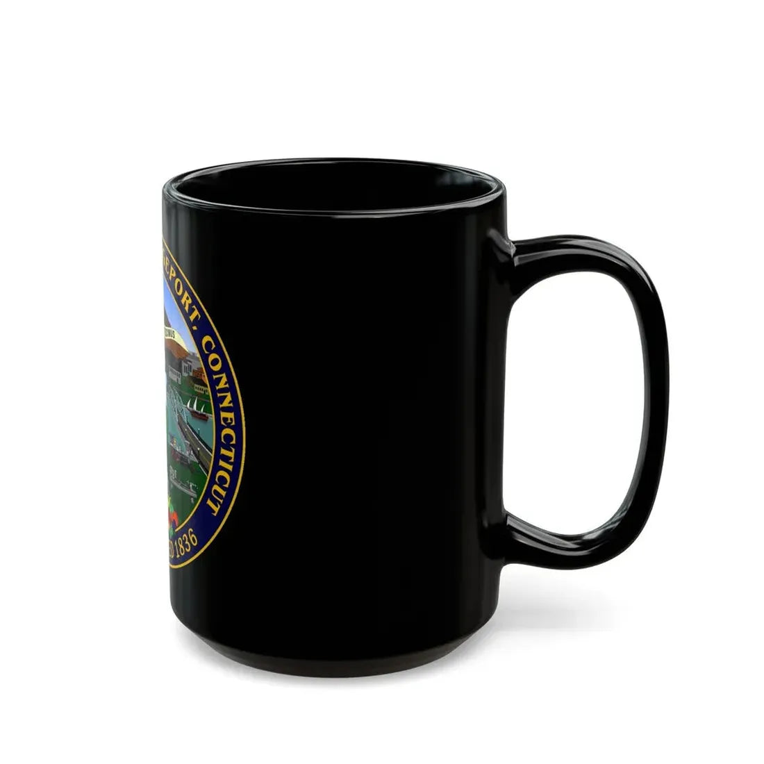 Seal of Bridgeport Connecticut - Black Coffee Mug - Go Mug Yourself