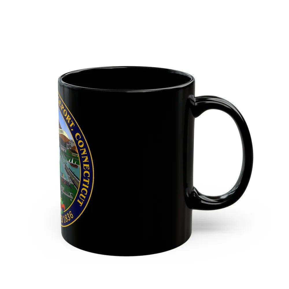 Seal of Bridgeport Connecticut - Black Coffee Mug-Go Mug Yourself