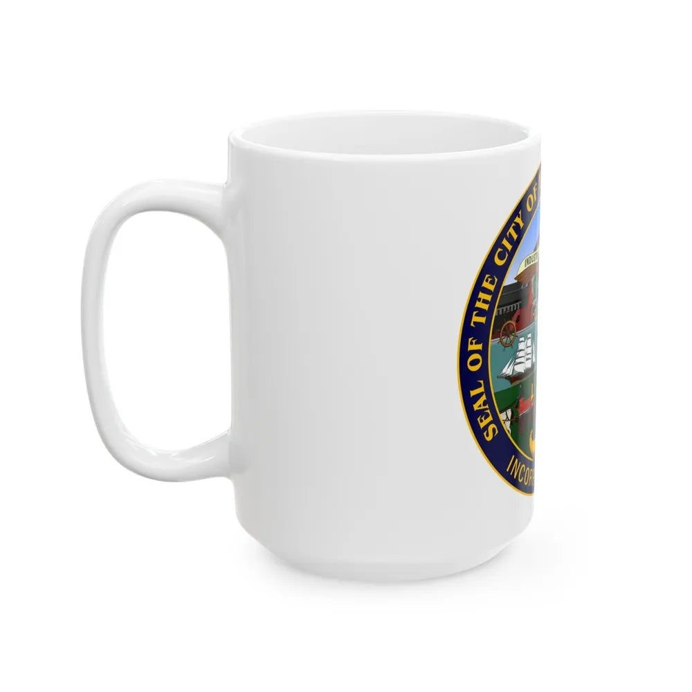 Seal of Bridgeport Connecticut - White Coffee Mug-Go Mug Yourself