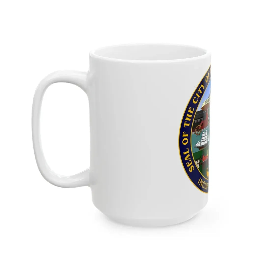 Seal of Bridgeport Connecticut - White Coffee Mug - Go Mug Yourself