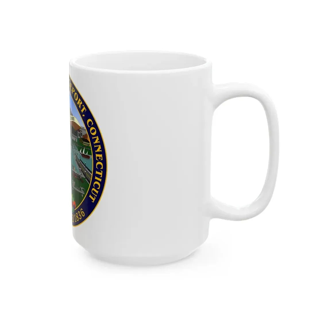 Seal of Bridgeport Connecticut - White Coffee Mug - Go Mug Yourself