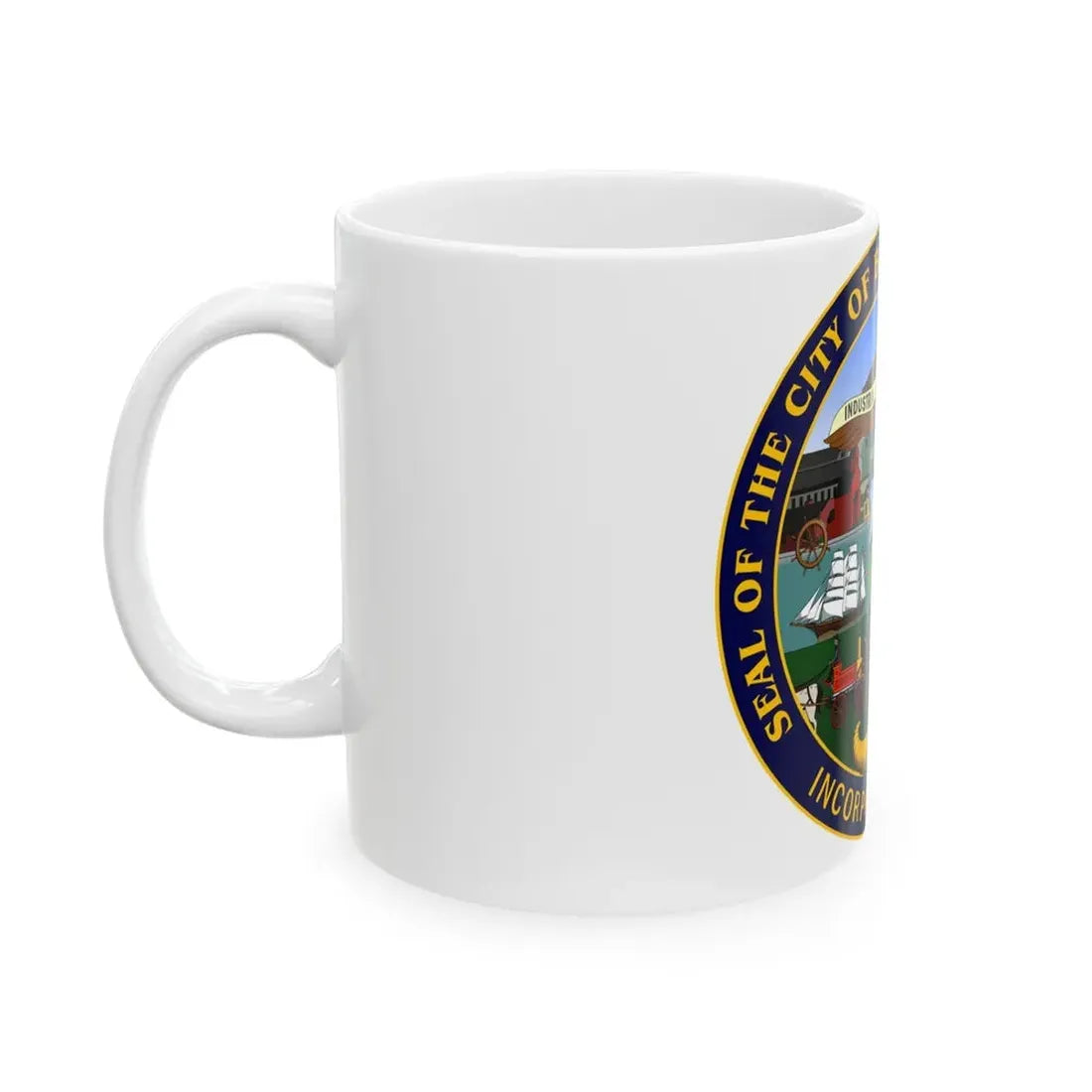 Seal of Bridgeport Connecticut - White Coffee Mug - Go Mug Yourself