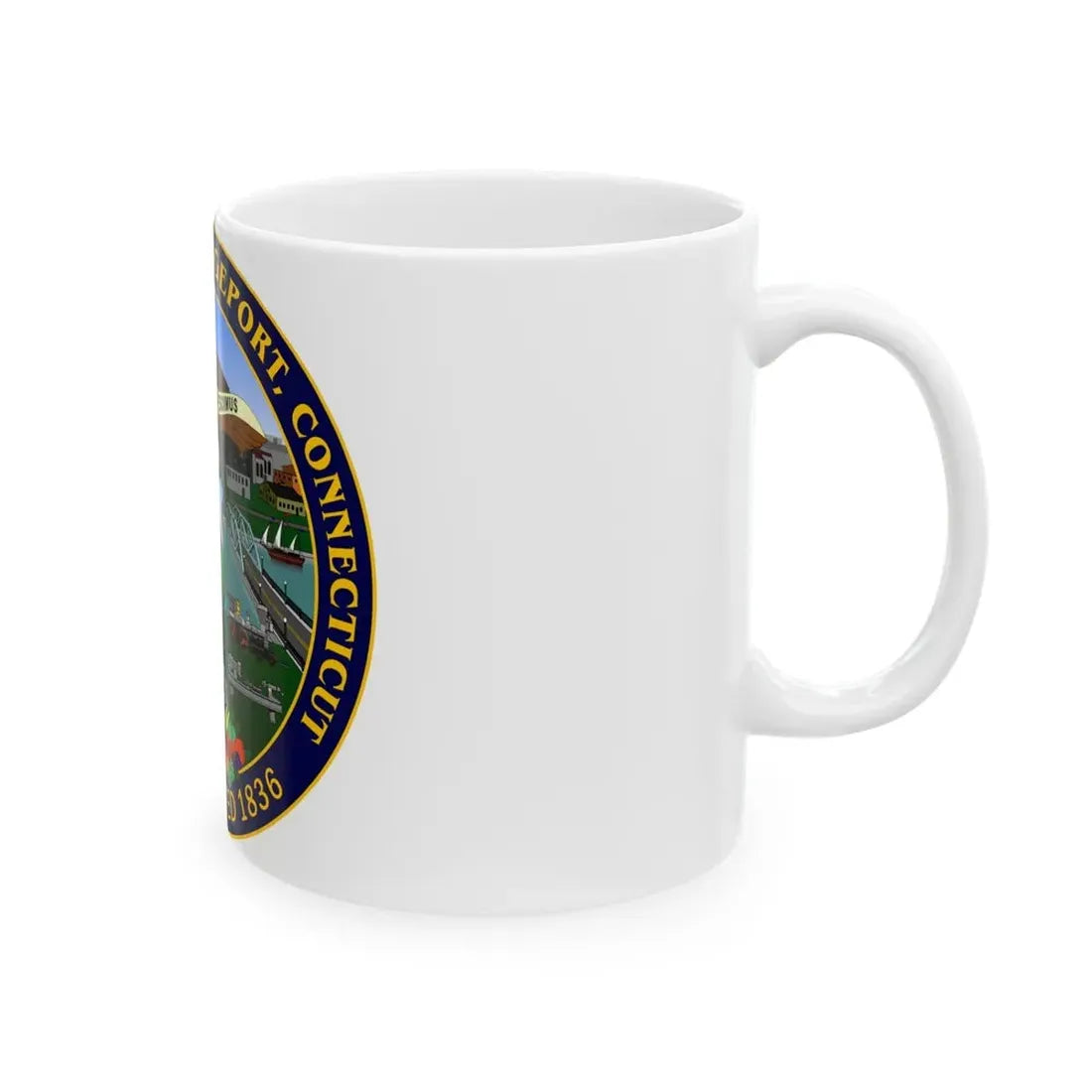Seal of Bridgeport Connecticut - White Coffee Mug - Go Mug Yourself