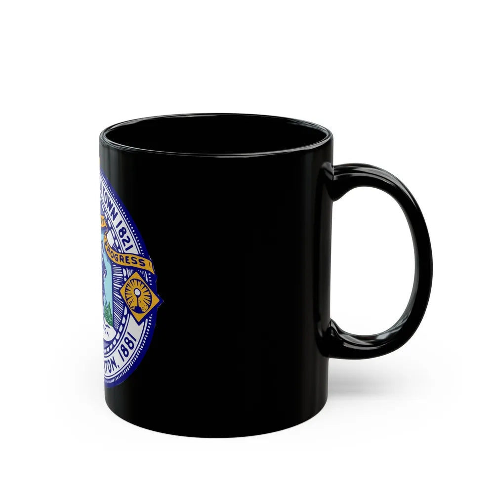 Seal of Brockton Massachusetts - Black Coffee Mug-Go Mug Yourself