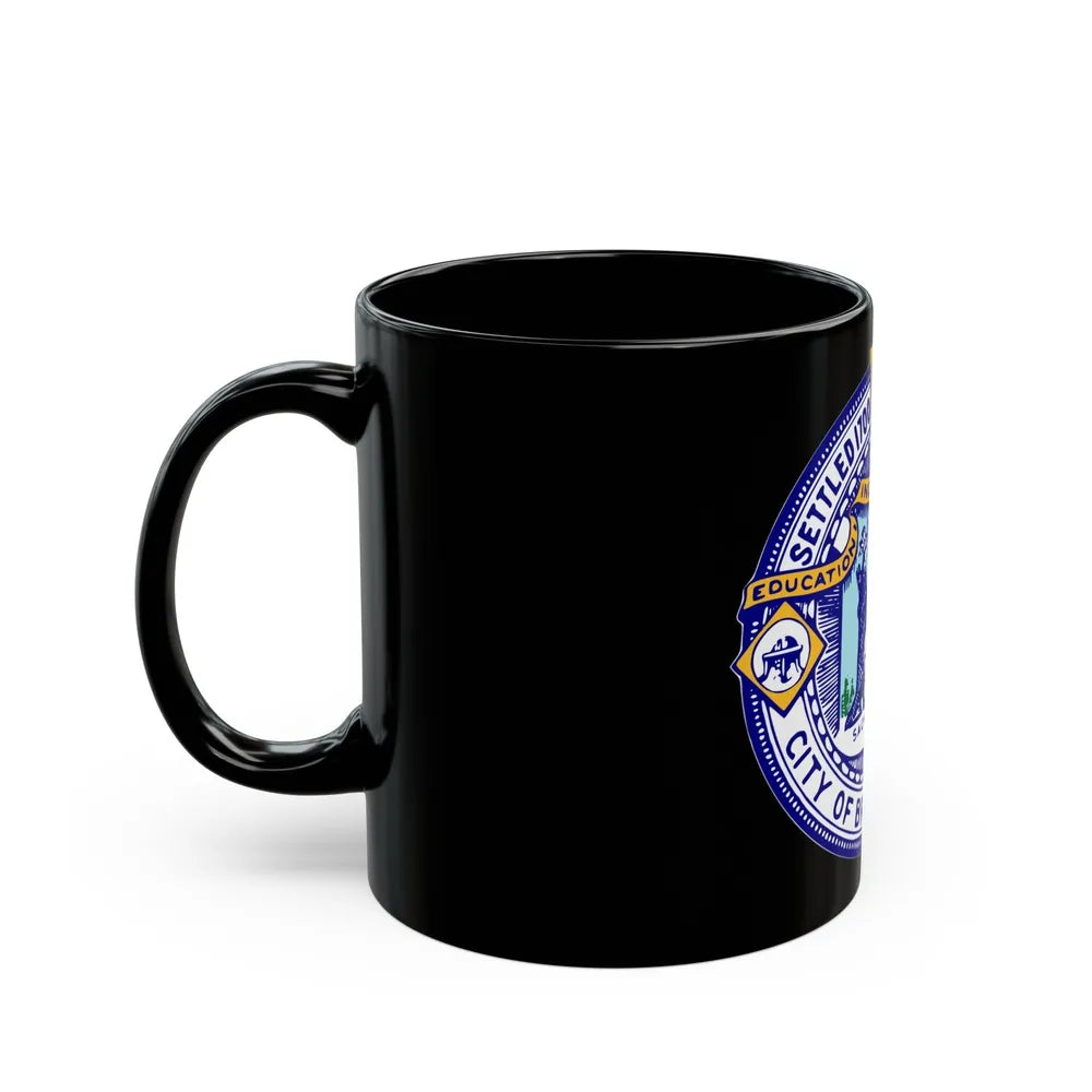 Seal of Brockton Massachusetts - Black Coffee Mug-Go Mug Yourself