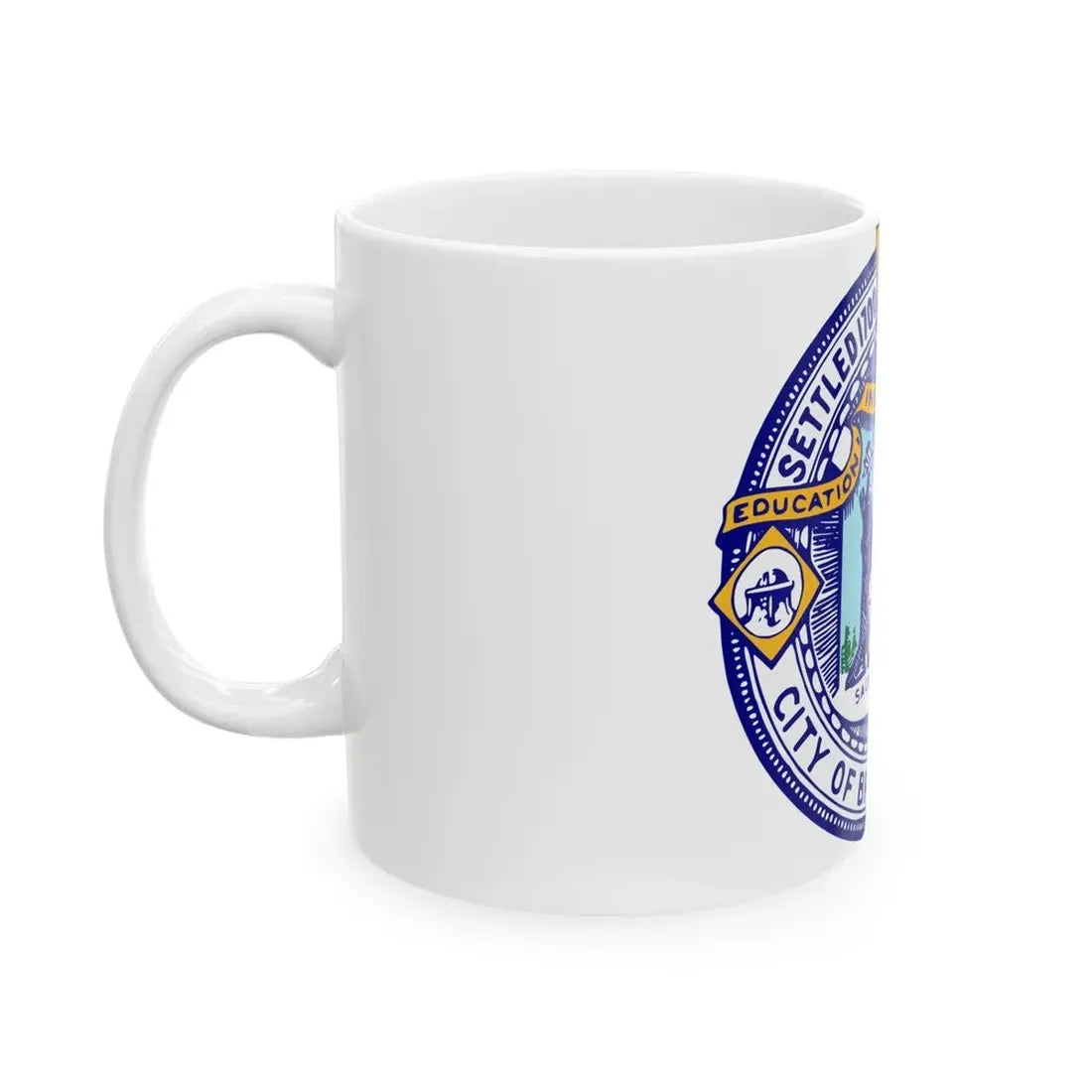 Seal of Brockton Massachusetts - White Coffee Mug - Go Mug Yourself