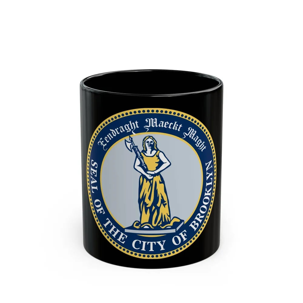 Seal of Brooklyn New York - Black Coffee Mug-11oz-Go Mug Yourself