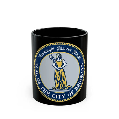 Seal of Brooklyn New York - Black Coffee Mug 11oz - Go Mug Yourself