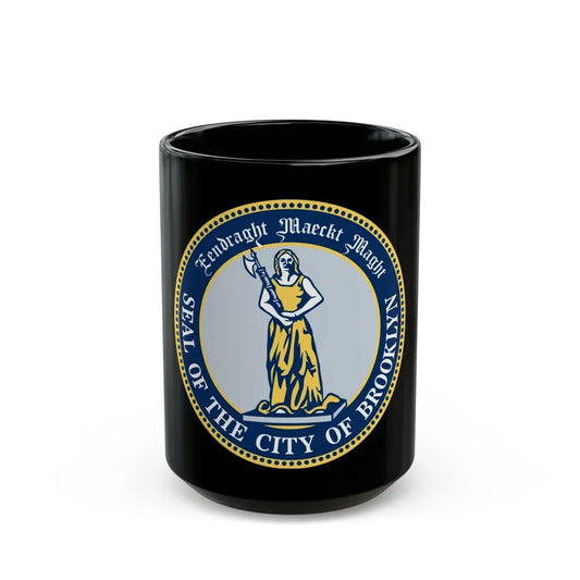 Seal of Brooklyn New York - Black Coffee Mug 15oz - Go Mug Yourself