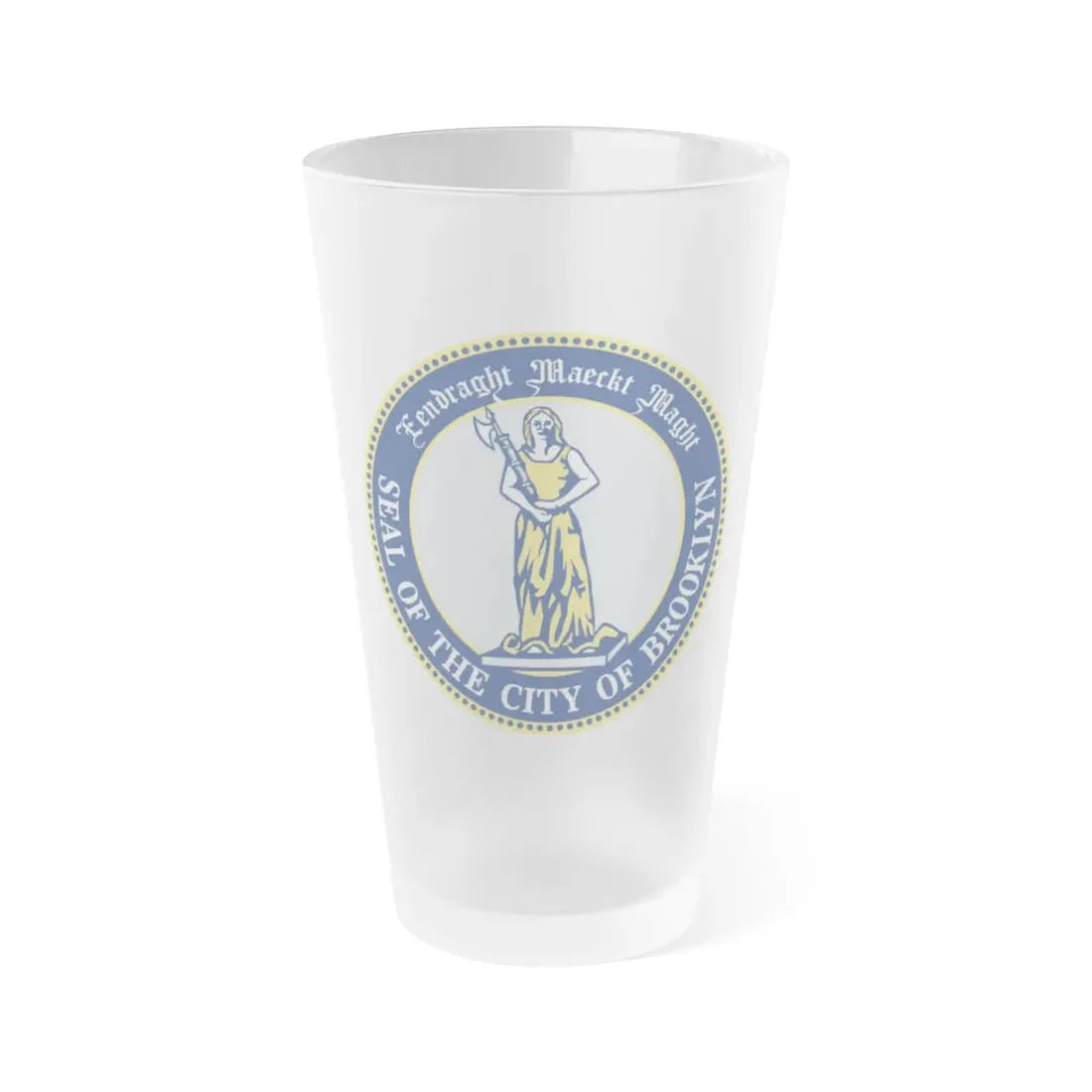 Seal of Brooklyn New York - Frosted Pint Glass 16oz 16oz Frosted - Go Mug Yourself