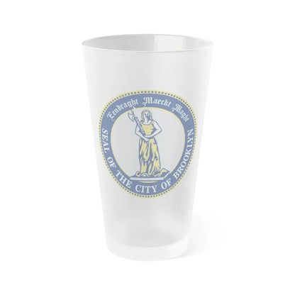 Seal of Brooklyn New York - Frosted Pint Glass 16oz 16oz Frosted - Go Mug Yourself