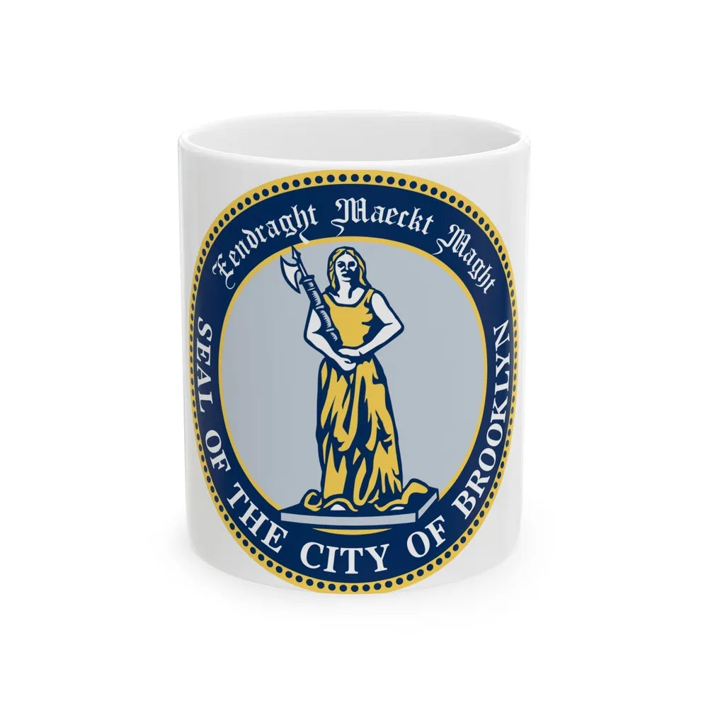 Seal of Brooklyn New York - White Coffee Mug-11oz-Go Mug Yourself