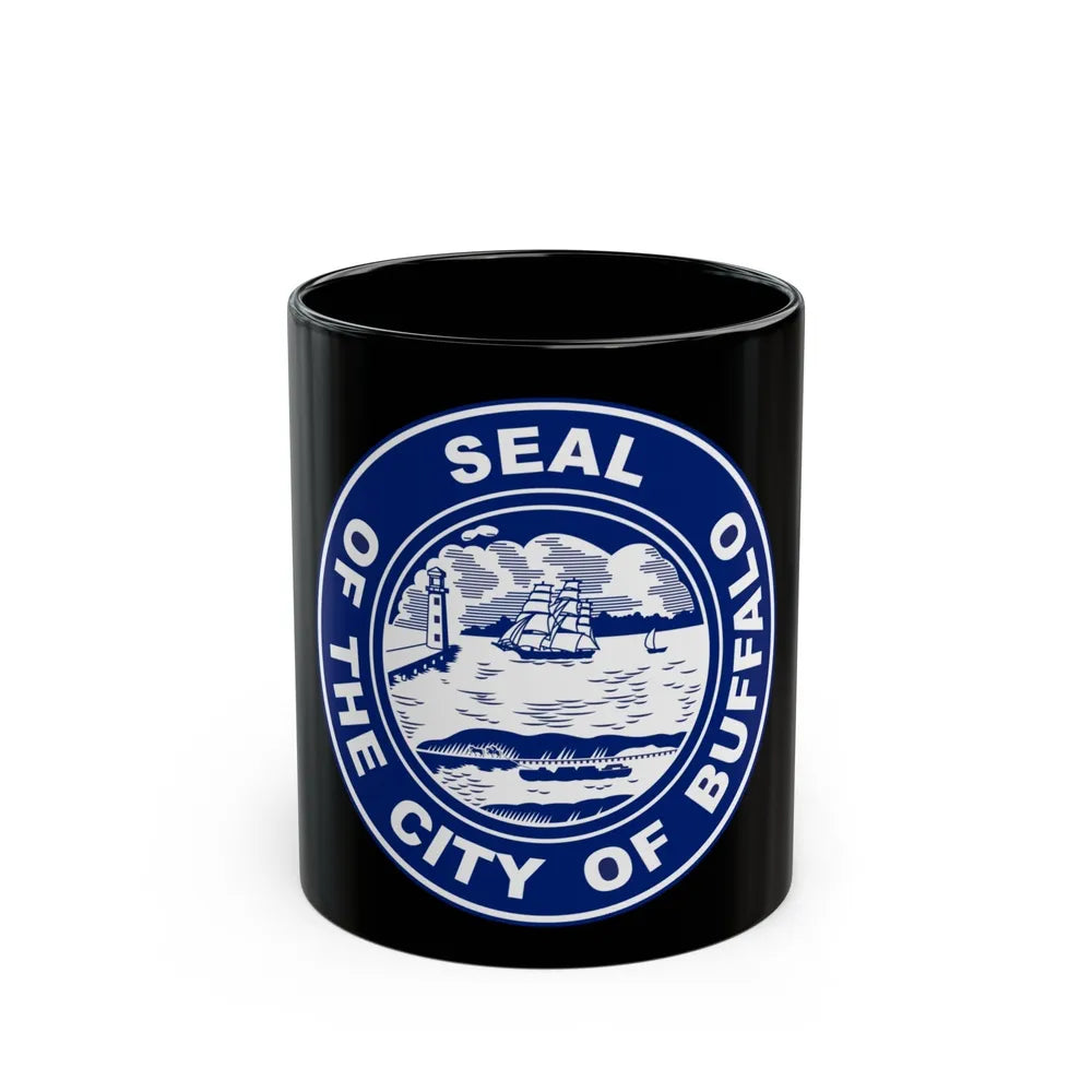 Seal of Buffalo New York - Black Coffee Mug-11oz-Go Mug Yourself