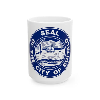 Seal of Buffalo New York - White Coffee Mug-15oz-Go Mug Yourself