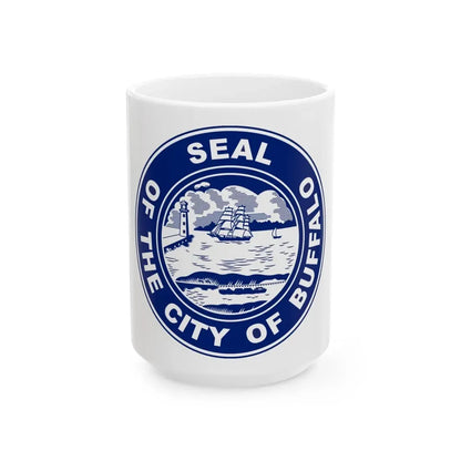 Seal of Buffalo New York - White Coffee Mug 15oz - Go Mug Yourself
