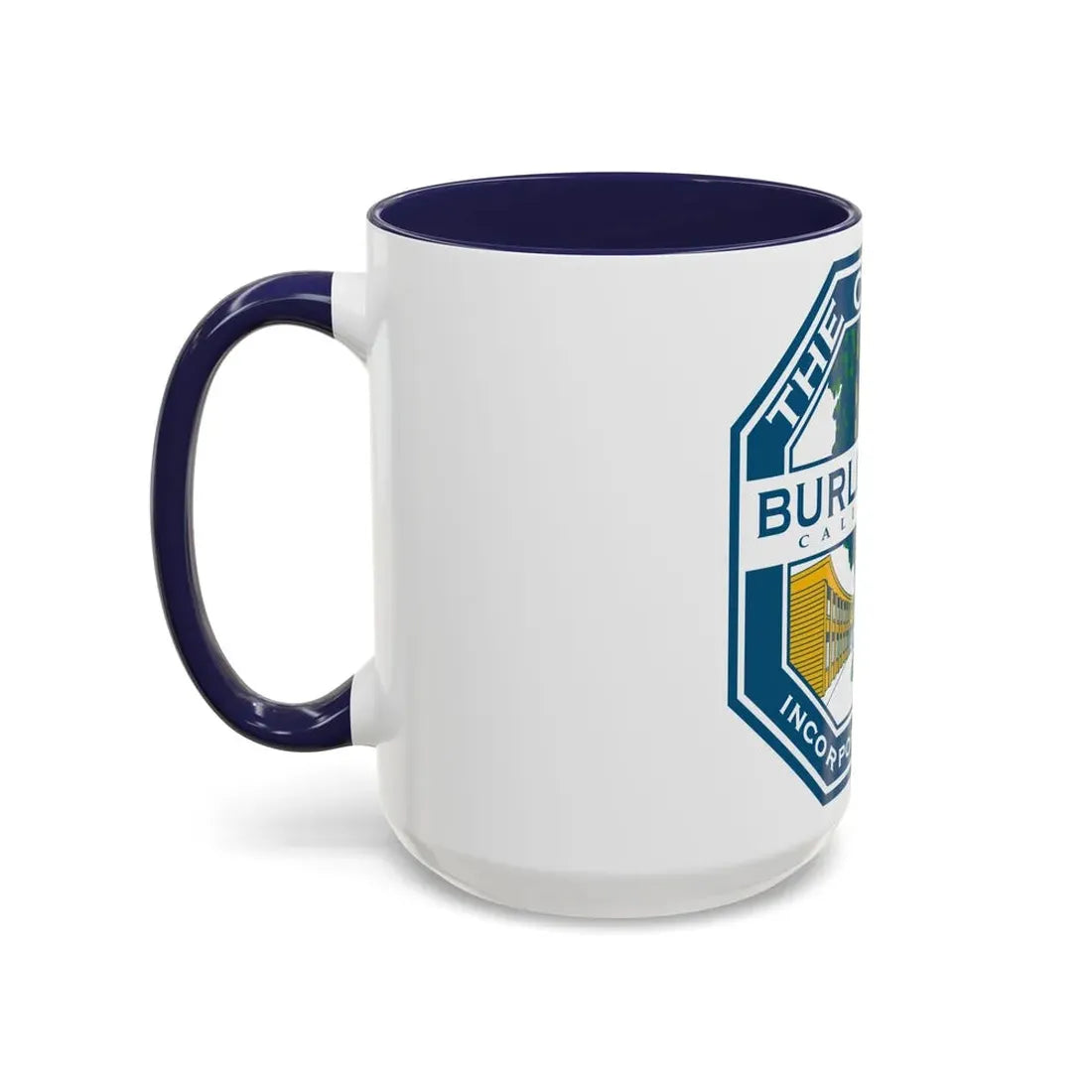 Seal of Burlingame California - Accent Coffee Mug - Go Mug Yourself