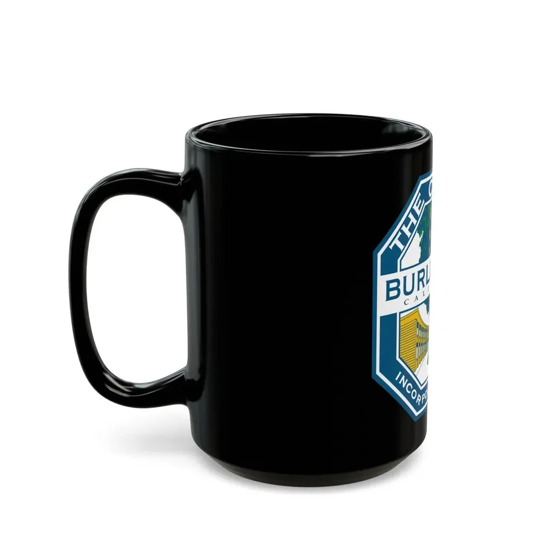 Seal of Burlingame California - Black Coffee Mug - Go Mug Yourself