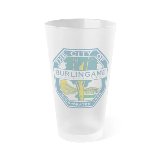 Seal of Burlingame California - Frosted Pint Glass 16oz-16oz-Frosted-Go Mug Yourself