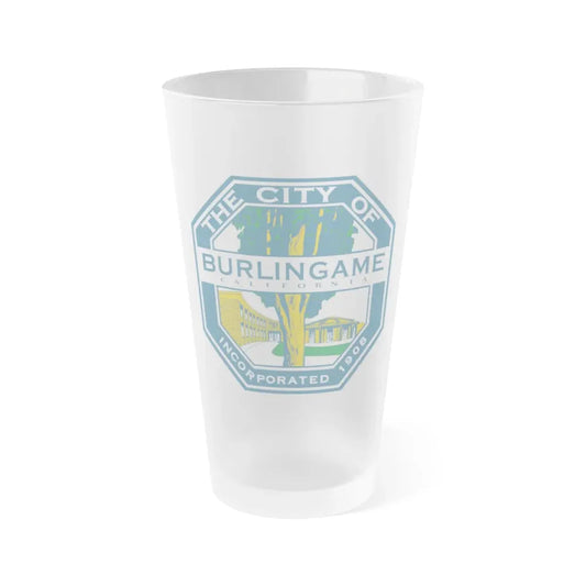 Seal of Burlingame California - Frosted Pint Glass 16oz 16oz Frosted - Go Mug Yourself