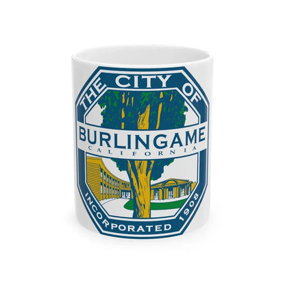 Seal of Burlingame California - White Coffee Mug 11oz - Go Mug Yourself
