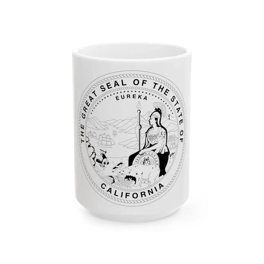 Seal of California BW - White Coffee Mug 15oz - Go Mug Yourself