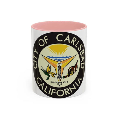 Seal of Carlsbad California - Accent Coffee Mug 11oz Pink - Go Mug Yourself