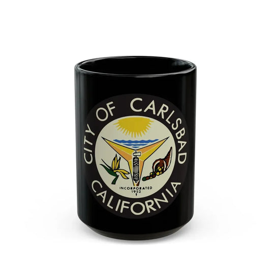 Seal of Carlsbad California - Black Coffee Mug 15oz - Go Mug Yourself