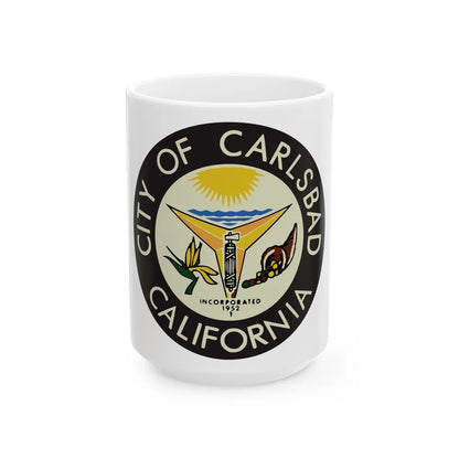 Seal of Carlsbad California - White Coffee Mug-15oz-Go Mug Yourself