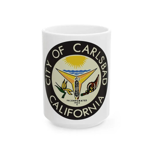 Seal of Carlsbad California - White Coffee Mug 15oz - Go Mug Yourself