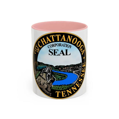 Seal of Chattanooga Tennessee - Accent Coffee Mug 11oz Pink - Go Mug Yourself