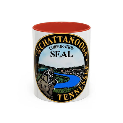 Seal of Chattanooga Tennessee - Accent Coffee Mug 11oz Red - Go Mug Yourself