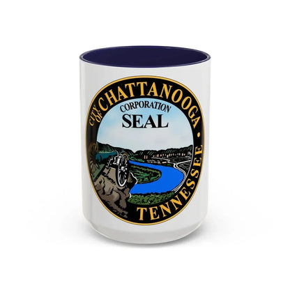 Seal of Chattanooga Tennessee - Accent Coffee Mug 15oz Navy - Go Mug Yourself