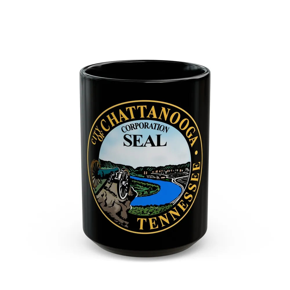 Seal of Chattanooga Tennessee - Black Coffee Mug-15oz-Go Mug Yourself