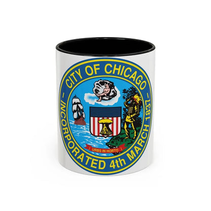 Seal of Chicago Illinois - Accent Coffee Mug 11oz Black - Go Mug Yourself