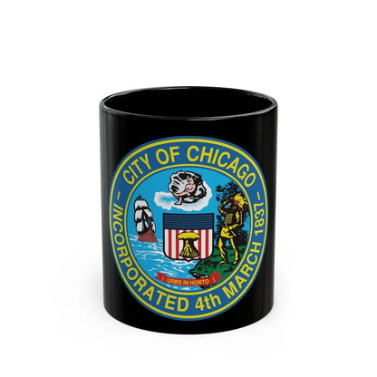 Seal of Chicago Illinois - Black Coffee Mug 11oz - Go Mug Yourself