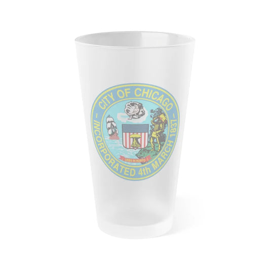 Seal of Chicago Illinois - Frosted Pint Glass 16oz-16oz-Frosted-Go Mug Yourself